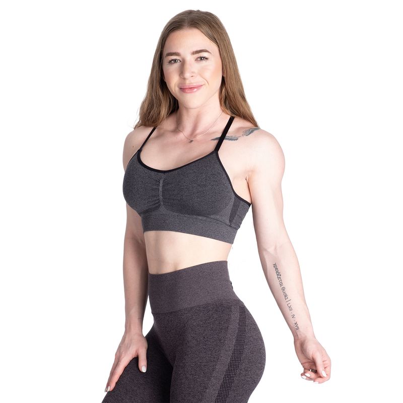 Better Bodies Curve Scrunch Bra - Black Melange
