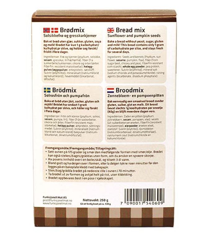 Sunnere Brødmix Fiberbrød 250g