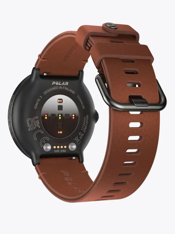 Polar Ignite 3 - Titanium Leather (+ Ekstra Silikonreim)