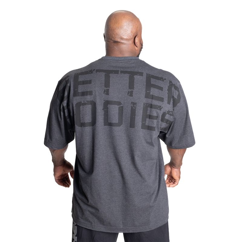 Better Bodies Skull Union Iron Tee - Dark Grey Melange