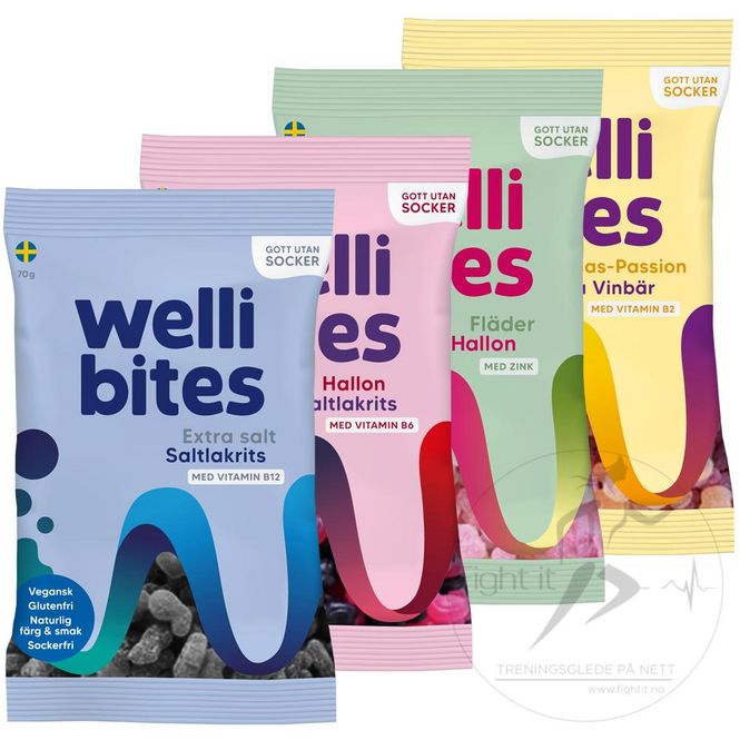 Hovedbilde Wellibites - Hyllebær & Bringebær 70g