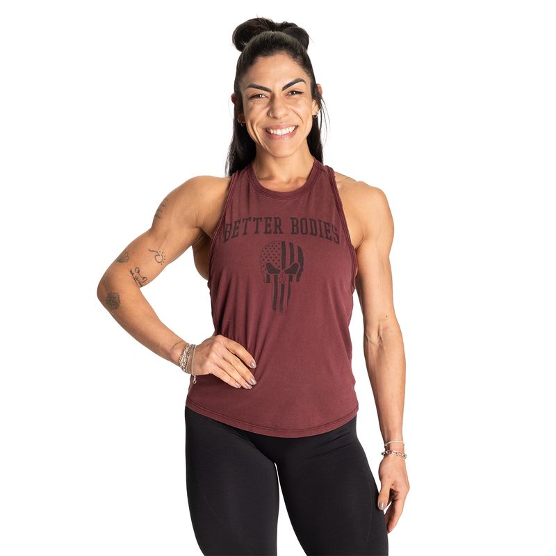 Better Bodies Skull Empire Tank - Washed Maroon