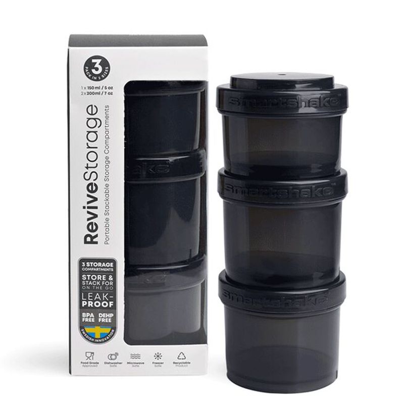 Smartshake - Revive Storage 3 pack Black 1x150 ml 2x200