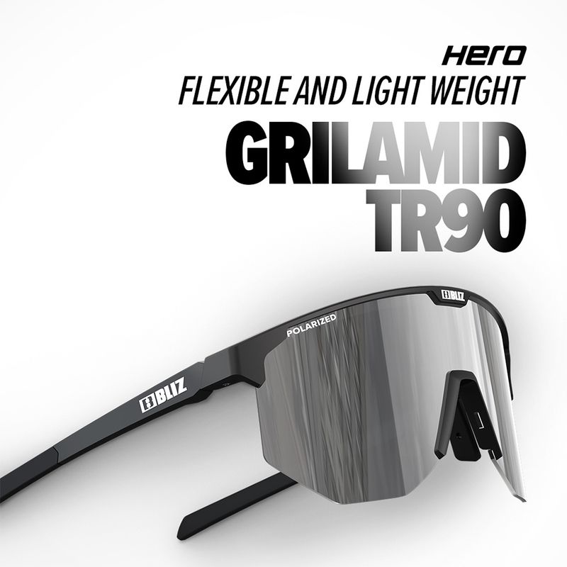 Bliz Hero Polarized - Matt Black, Smoke w/Silver Mirror Polarize