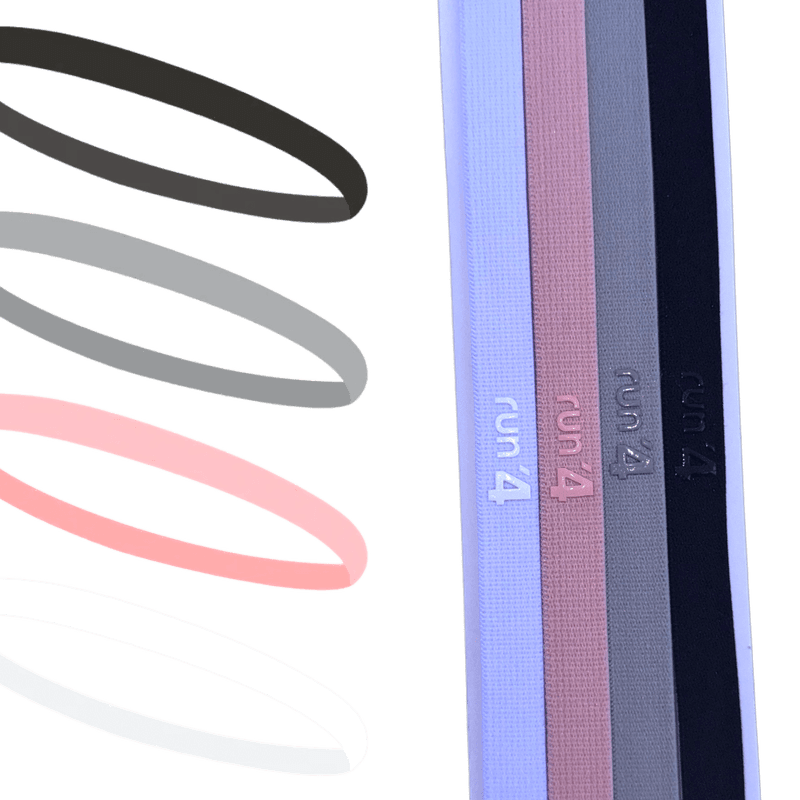 Run4 - Elastiske Hårdbånd 4pk - Black Multi