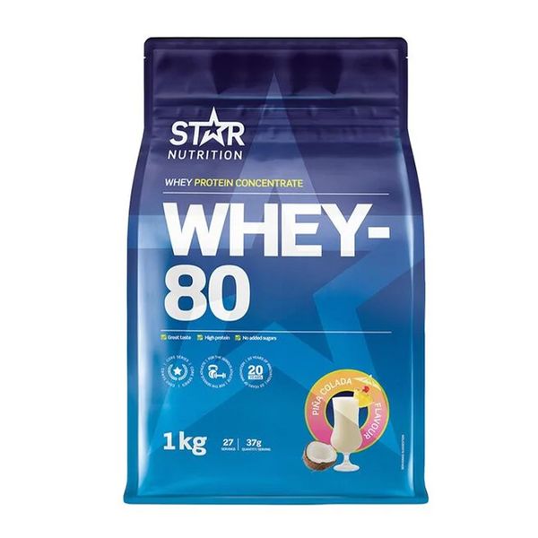 Hovedbilde Star Nutrition Whey-80 - Pina Colada 1kg