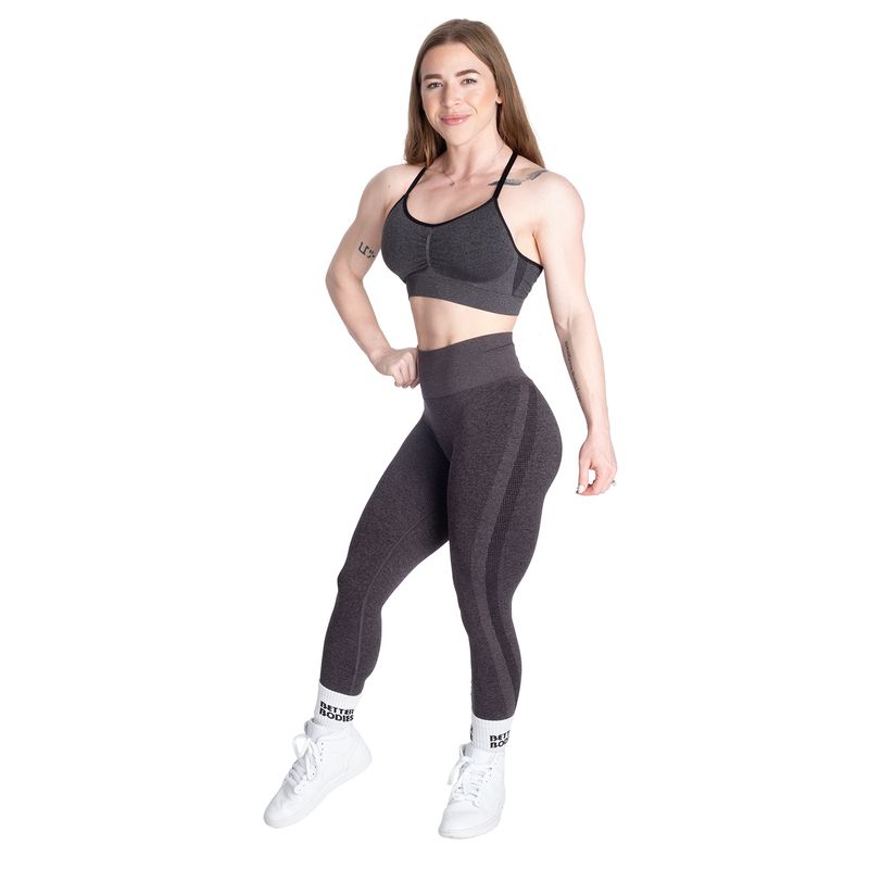 Better Bodies Curve Scrunch Bra - Black Melange