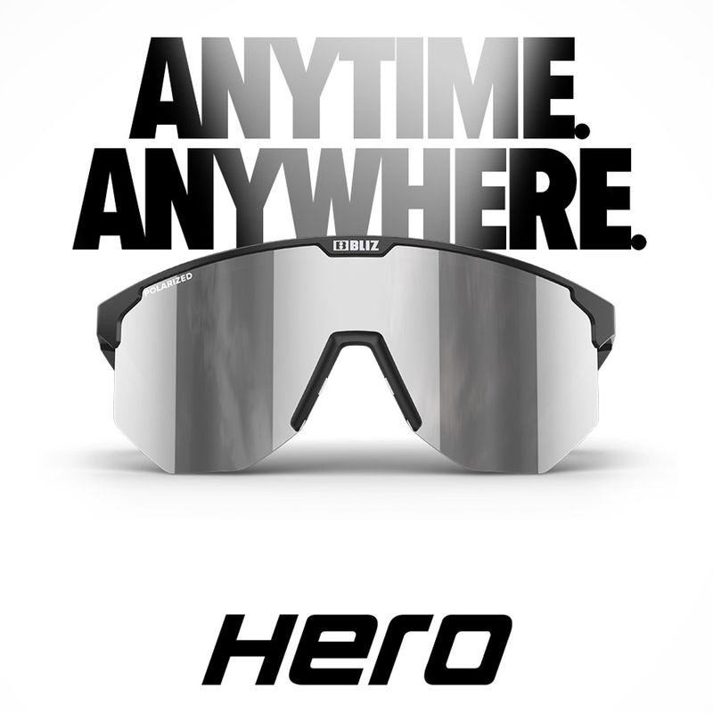 Bliz Hero Polarized - Matt Black, Smoke w/Silver Mirror Polarize